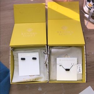 kendra scott black elisa necklace and earings